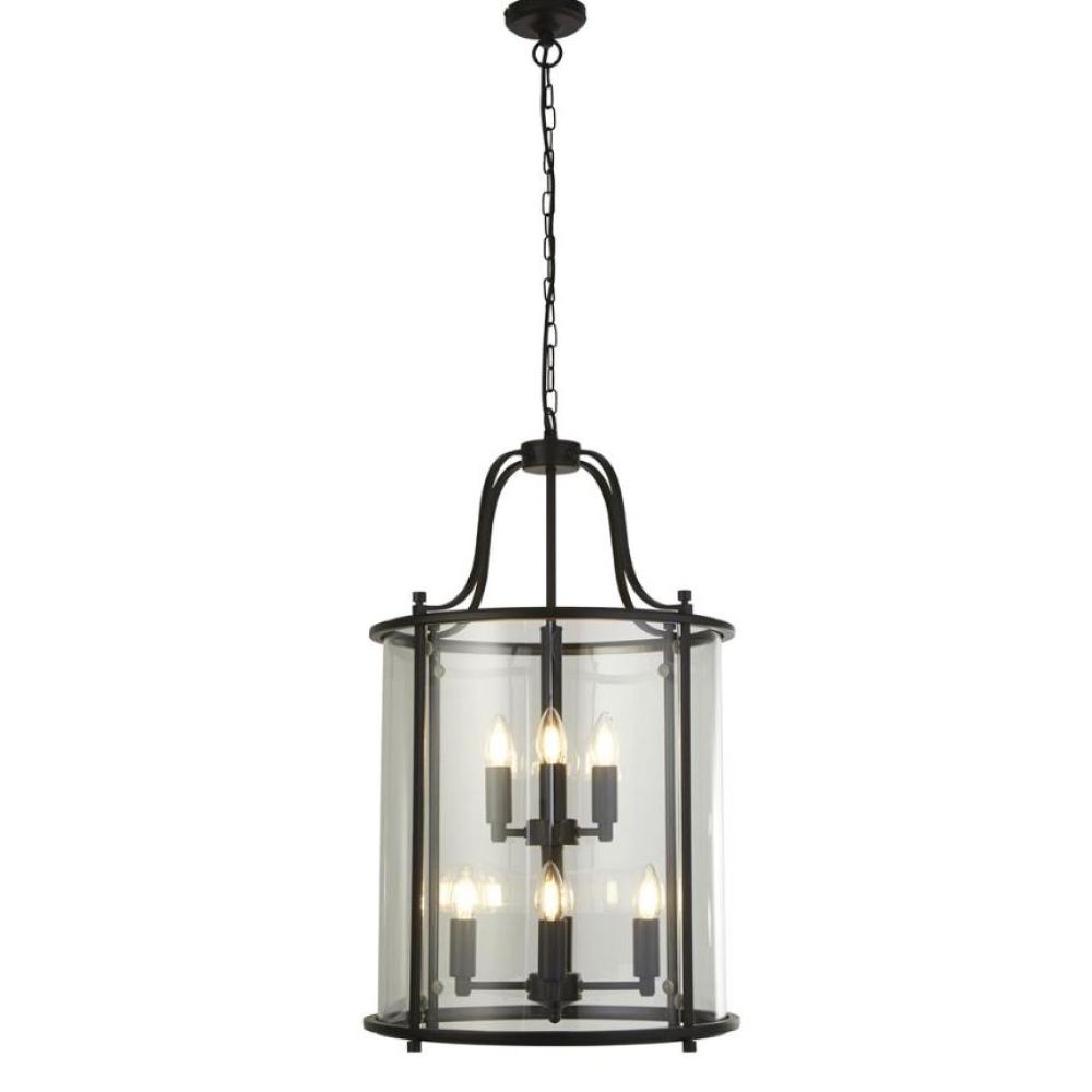 cierna sklenena lustra zavesna retazova loft priemyselna klasicka elegantna lampa predsien schodisko vila salon jedalen obyvacka osvetlenie.jpg